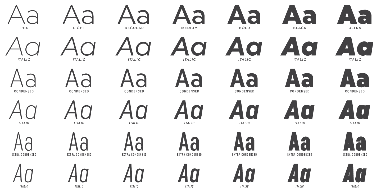 Пример шрифта Uniform Pro Condensed Thin Italic